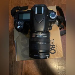 Nikon D80 digital SLR camera package.